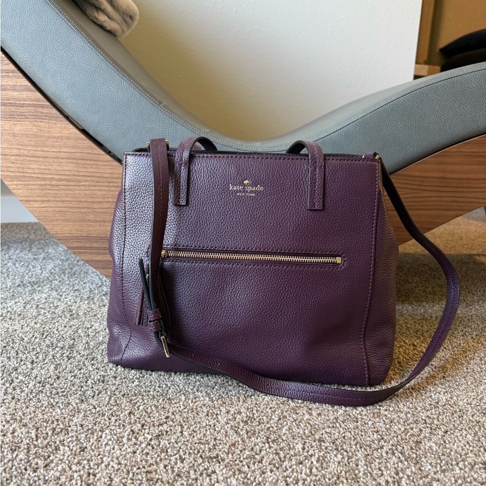 Kate Spade Purple Shoulder Bag with Gold Accents